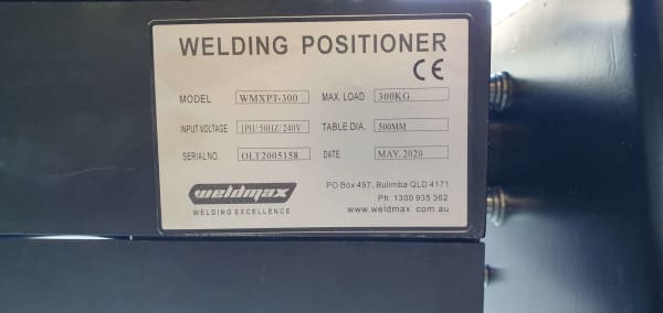 WELDMAX POSITIONER 300KG INC CONTROL BOX & FOOT PEDAL - QWS - Welding Supply Solutions