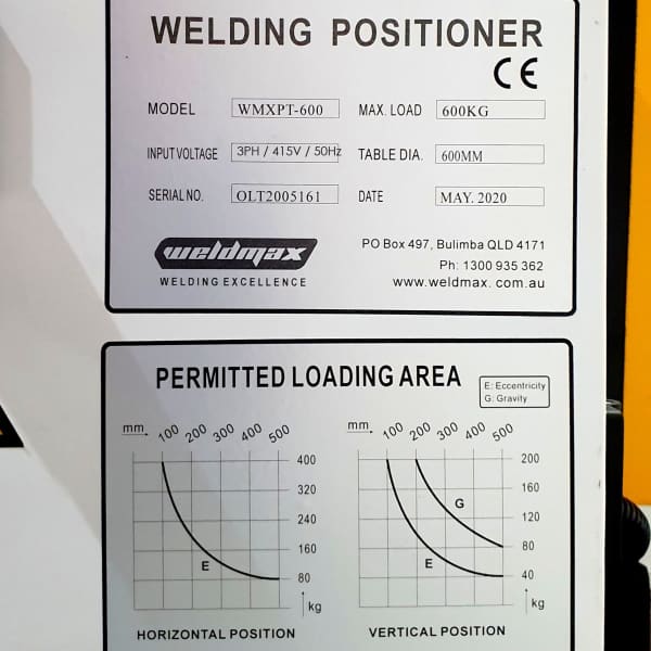 WELDMAX POSITIONER 600KG INC CONTROL BOX & FOOT PEDAL - QWS - Welding Supply Solutions