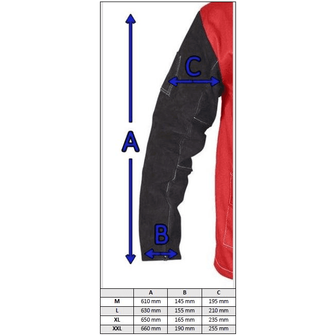 WELDMAX WELDING JACKET MEDIUM WITH LEATHER SLEEVE - QWS - Welding Supply Solutions
