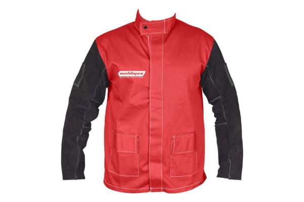 WELDMAX WELDING JACKET WITH LEATHER SLEEVE - QWS - Welding Supply Solutions